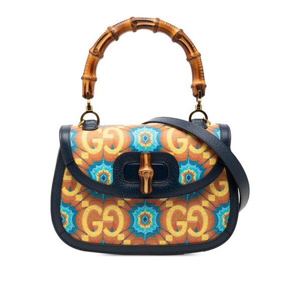 GUCCI Handbags - Gucci Bamboo 1947 100th Anniversary Handbag/Shoulder Bag 2-Way 678489 Navy Mu...